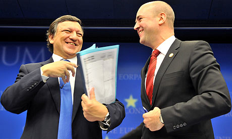 Jose Manuel Barroso and Fredrik Reinfeldt