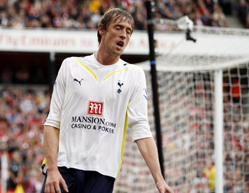 Arsenal v Tottenham: Peter Crouch is dejected 