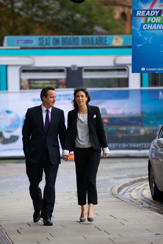 conservative conference: David Cameron and his wife Samantha