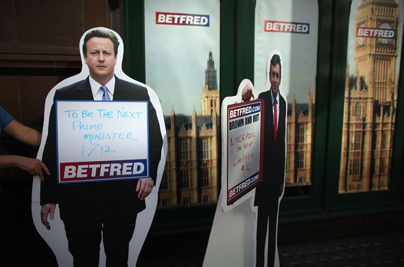 conservative conference: a betting shop adjacent to the tory conference venue