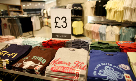 Piles of cheap T shirts in Primark
