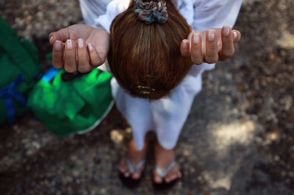 5 October 2009: Yardenit, Israel: A Brazilian Evangelist Christian