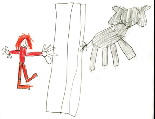 Dream Jobs: A child's painting of a zookeeper