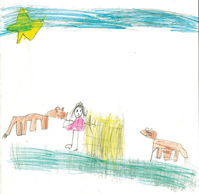 Dream Jobs: A child's drawing of a farmer and animals