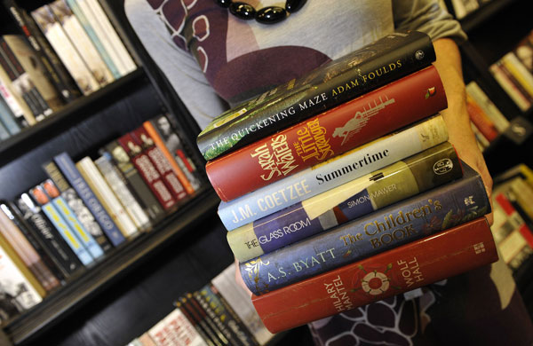 Man Booker 2009: Copies of the six shortlisted books for the Man Booker Prize 
