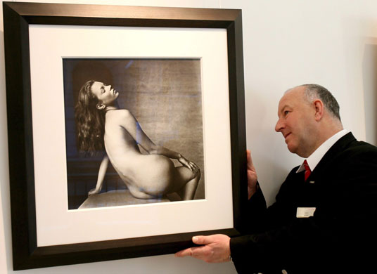 Irving Penn: A photograph by Irving Penn of model Kate Moss at Christie's in London