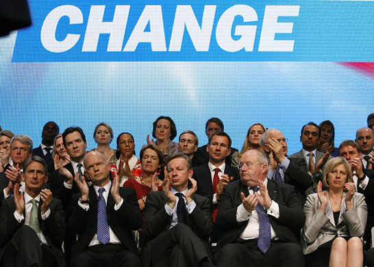 Conservative conference4: Members of the Conservative Party listen to David Cameron's keynote speech