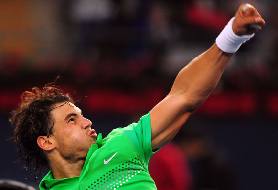24sport: Rafael Nadal celebrates his 7-5, 6-7, 6-3 victory over James Blake