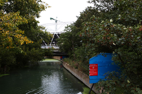 River Lee: Near the 2012 Olympic park construction site, Stratford