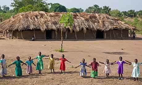 Morning exercises at Ojom community primary school, Katine
