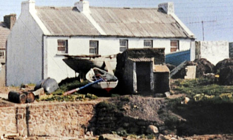 The Tory Island home of film-maker Neville Presho pictured in 1976 before it was demolished