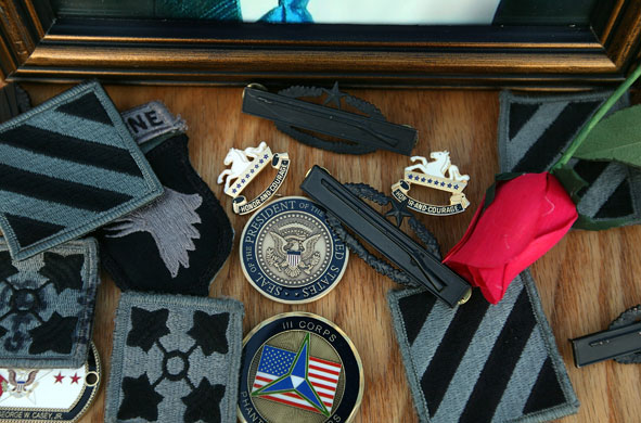 Obama visits Fort Hood: The Presidential coin that Barack Obama placed among other momentos