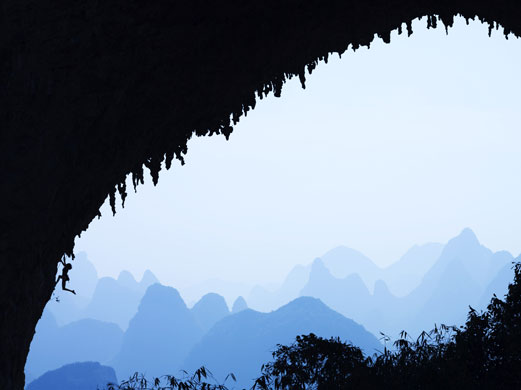 Eyewitness: Tilly Parkins of Australia scales Mateja on Moon Hill crag, Yangshuo, China
