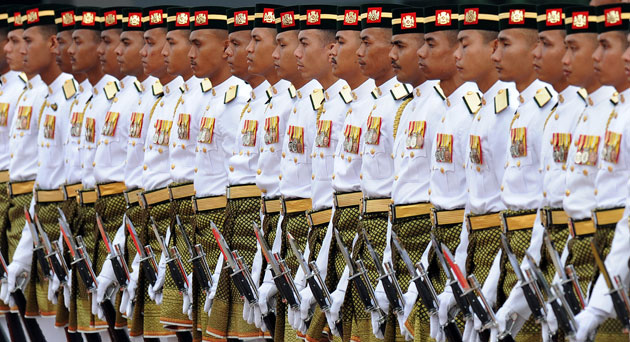 24 hours: Kuala Lumpur, Malaysia: Soldiers stand in formation