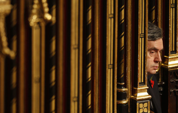 Armistice day: Gordon Brown in Westminster Abbey for a service to mark Armistice day