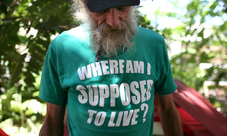 Homeless man in California