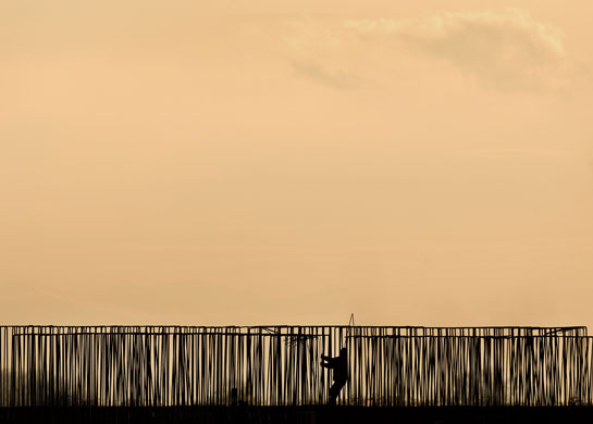24 hours: A construction worker in Bucharest, Romania