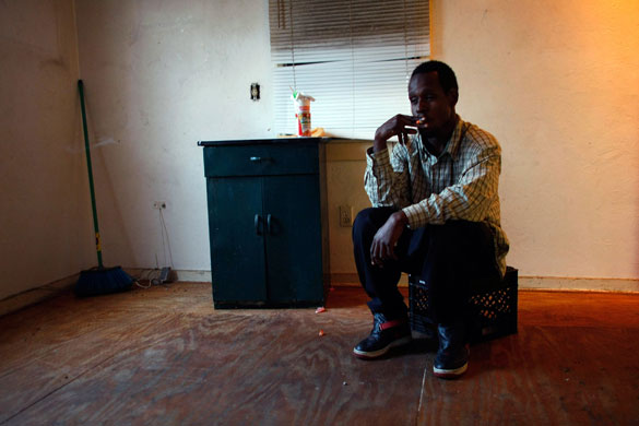 Homelessness: Antlee Accius watches Barack Obama's Address To Congress