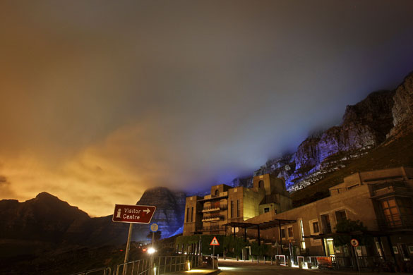 24 Hours in Pix: Table mountain is lit up to mark national diabetes day in Cape Town