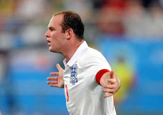Brazil v England: Wayne Rooney appeals to referee Abdulrahman Abdou