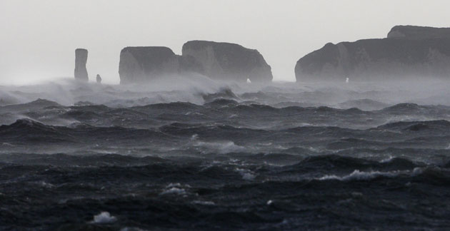 UK gales: Old Harry Rocks on the Isle of Purbeck