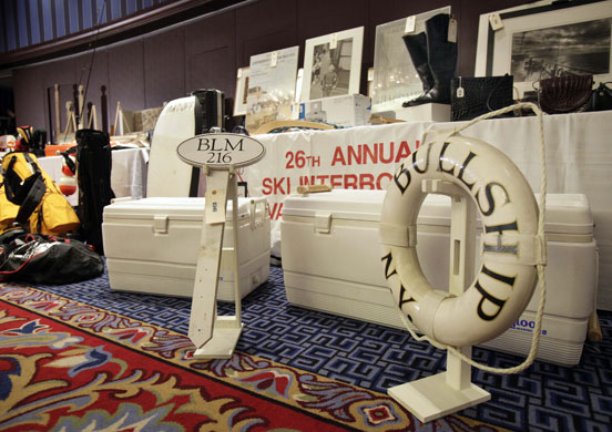 Madoff auction: A water rescue ring buoy painted with 'Bullship N.Y.' 