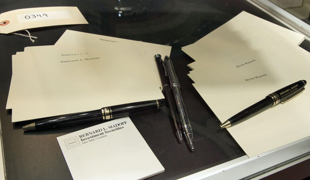 Madoff auction: Personalized stationary of Bernard Madoff
