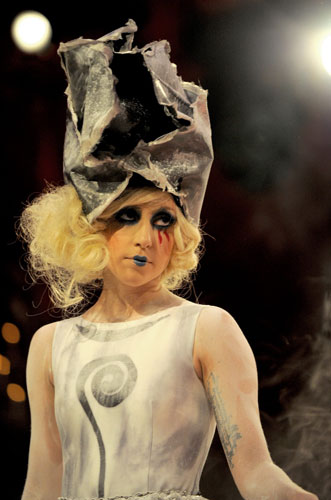 15 November 2009: Los Angeles, US: Lady Gaga performs during the MOCA anniversary gala