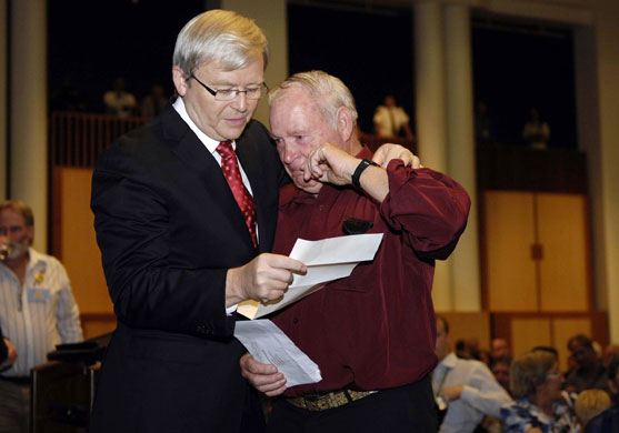 Forgotten Australians: Australia's PM Kevin Rudd after giving apology to forgotten Australians