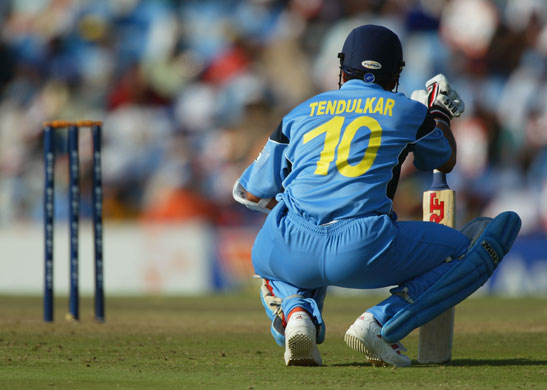 Sachin Tendulkar: Sachin Tendulkar of India takes a breather