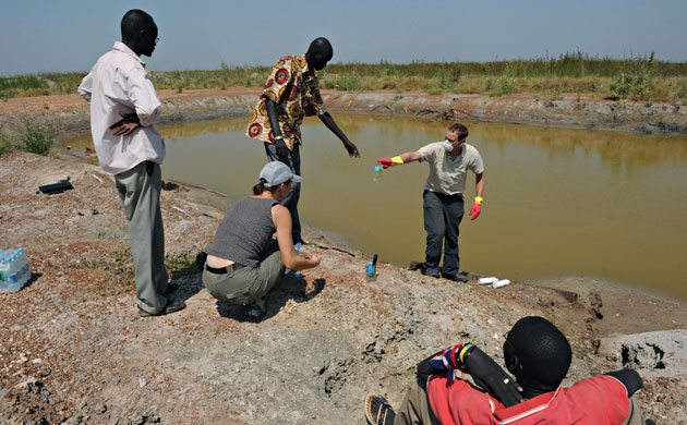 Sudan White Nile Marshes: Water pollution by oil production around oilfields in South Sudan