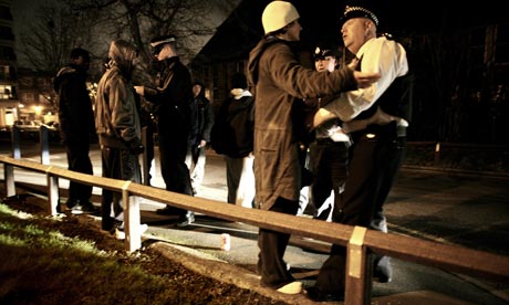 Stop and search during a police operation in London to tackle knife crime.