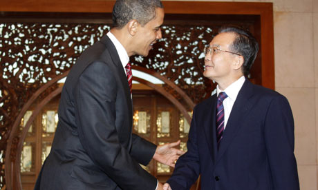 Barack Obama and Chinese premier Wen Jiabao