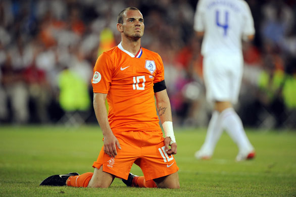 World Cup key players: Dutch midfielder Wesley Sneijder reacts