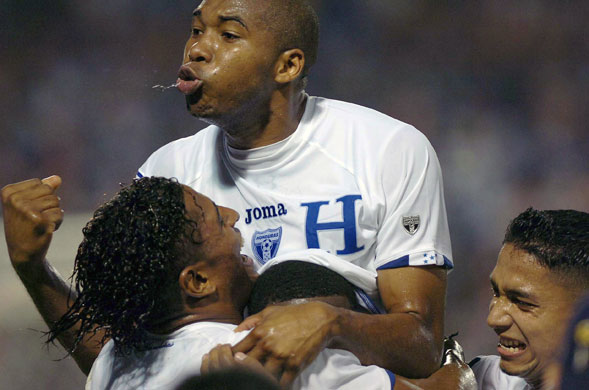 World Cup key players: Honduran players Carlo Costly (L), Wilso