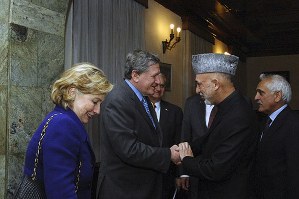Hamid Karzai: Hillary Rodham Clinton, president Hamid Karzai and Richard C Holbrooke