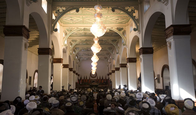 hamid karzai: The inauguration at the Presidential Palace