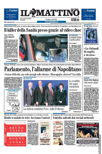 European front covers: European newspaper front covers Italy: Il Mattino