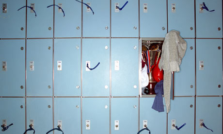 Trophy in messy locker