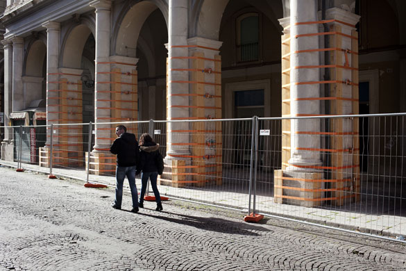 L'Aquila - 7 months later: Via Roma, once one of the main shopping areas of the city