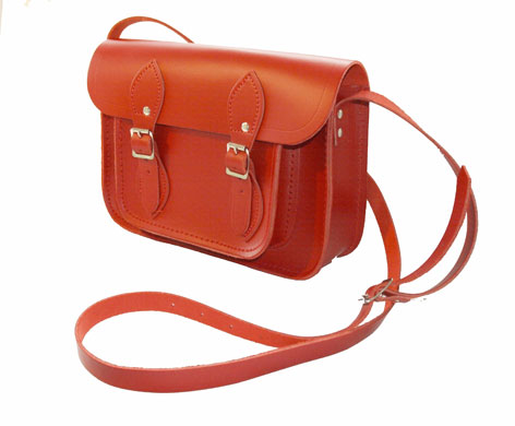 For men: Red satchel