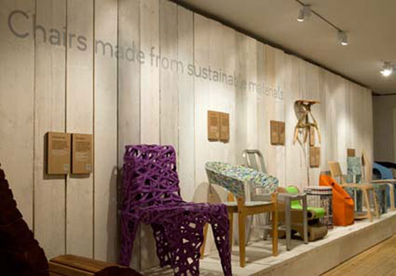 Geffrye Museum: Eco Home exhibition Designer chairs made from recycled materials