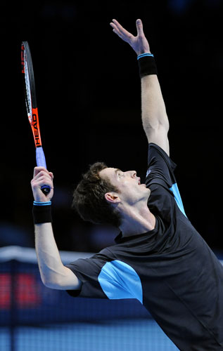 ATP World Tennis Finals: Andy Murray serves 