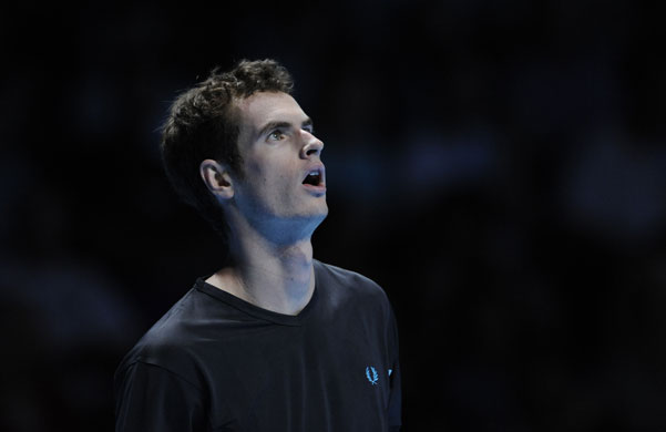 ATP World Tennis Finals: Andy Murray looks tired as he checks the score on the big screen