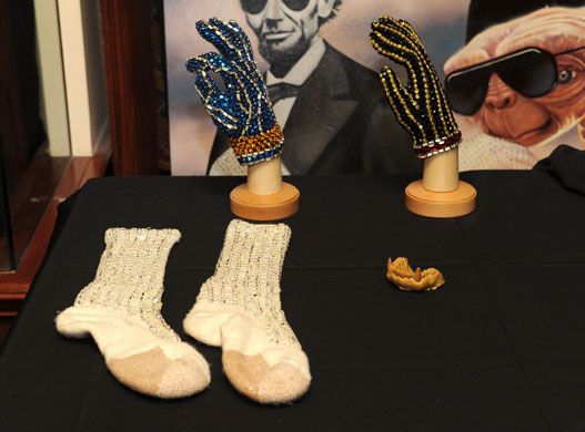 Michael Jackson auction: Pair of rhinestone socks and and gloves in the sale