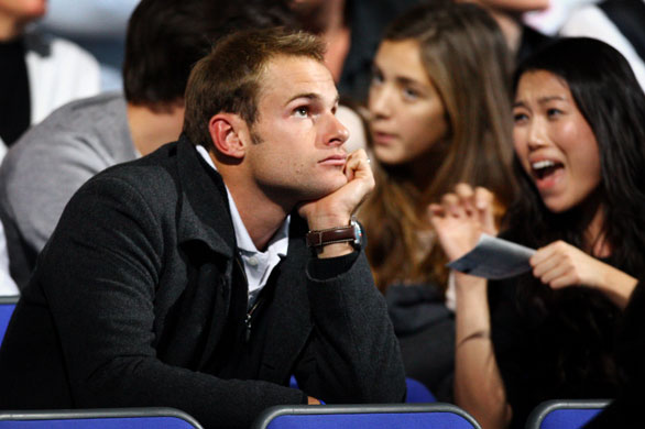 ATP World Tour Tennis: Andy Roddick of USA watches the men's singles