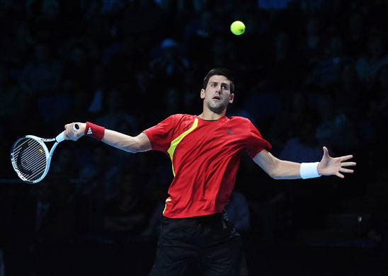 ATP World Tour Tennis: Novak Djokovic of Serbia plays against Nikolay Davydenko of Russia