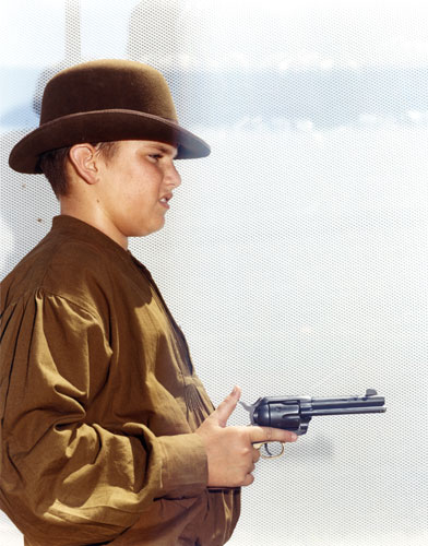 Kids and guns: Young gunslinger Pork Rind