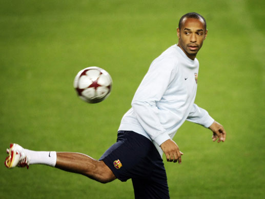 24 hours in sport: Barcelona's Thierry Henry takes part in a training session at the Nou Camp