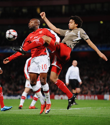 British Teams: Felipe clears the ball away from Gallas